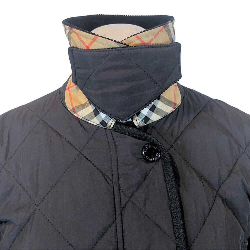 Burberry Coat Quilted Puffer Barn Jacket LOGO Cotswold Black House Check Plaid S - Picture 11 of 16
